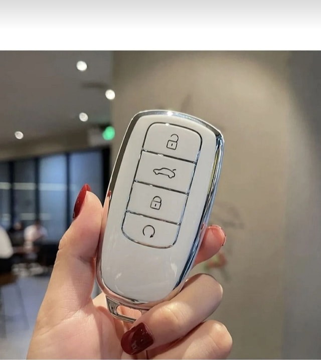 Lüx Chery Tiggo 8 Pro Omoda 5 Tiggo 7 Avantgarde Nano Anahtar Kılıfı Beyaz Gümüş Silver Renk
