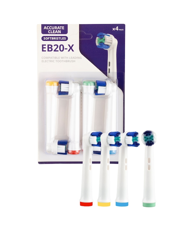 Accurate Clean Eb20-x Şarjlı Diş Fırçası Oral-b Diş Fırçalarına Uyumlu 4 Adet Yedek Başlık Tek Ebat