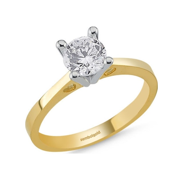 Altın Tektaş Yüzük Swarovski 285828039