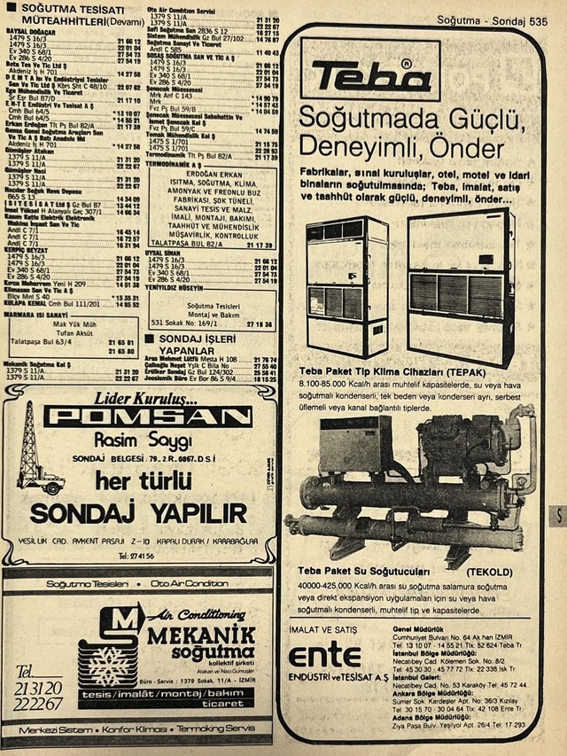 İzmir 1982-1983 Meslek Reklam İlanı Efemera S535 Teşhir Ürün