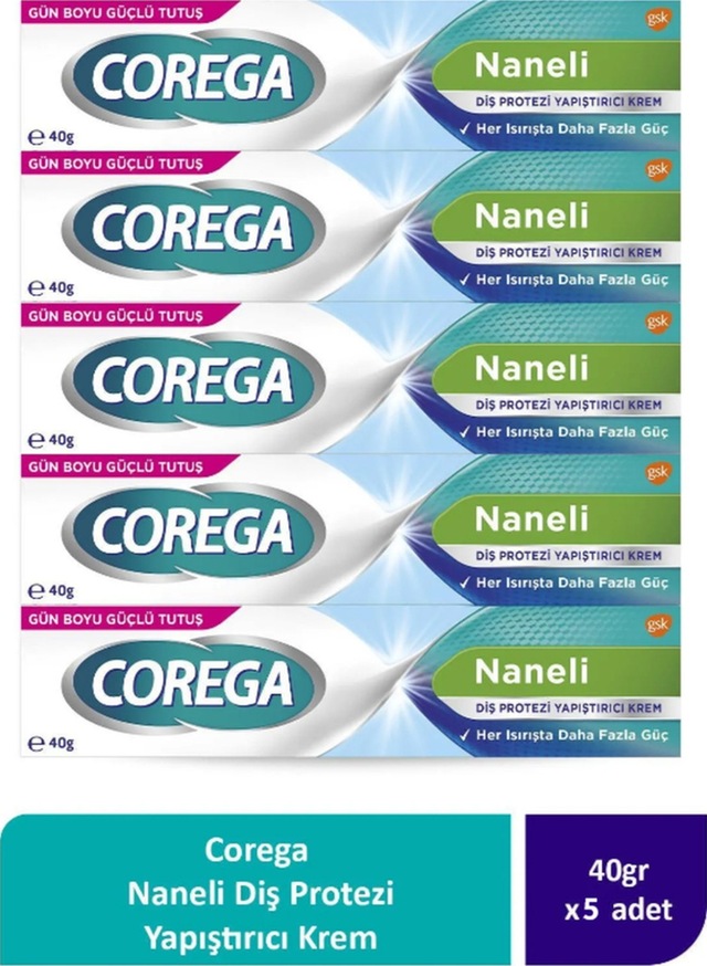 Naneli Diş Protezi Yapıştırıcı Krem 40g 5 Adet