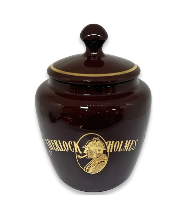 Sherlock Holmes El Yapımı Seramik Pipo Tutun Kavanozu Kahve Large