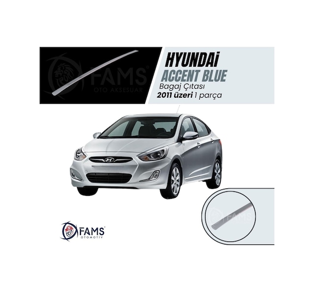 Hyundai Accent Blue Solaris Krom Bagaj Çıtası 2011 Üzeri P.Çelik