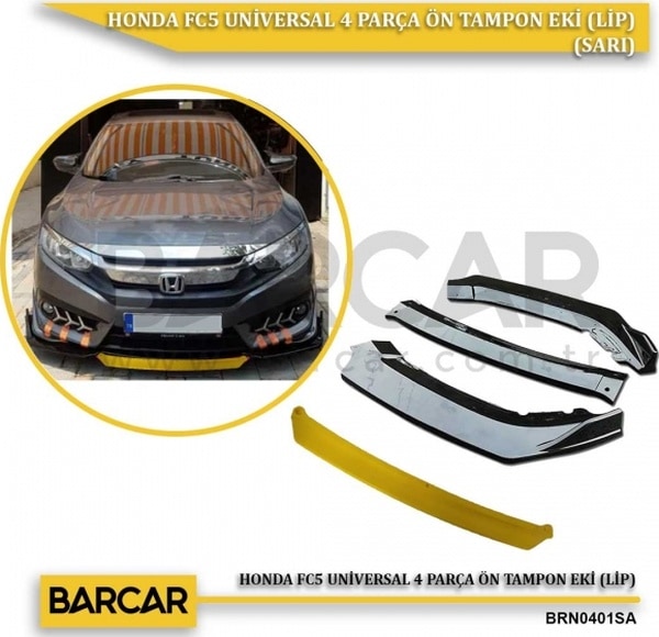 Honda Fc5 Universal 4 Parça Ön Tampon Eki Lip Sarı