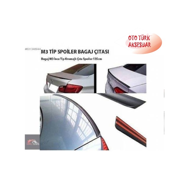 M3 Universal Bagaj Üstü Kauçuk Spoiler Dar 135 X 3.5 Cm