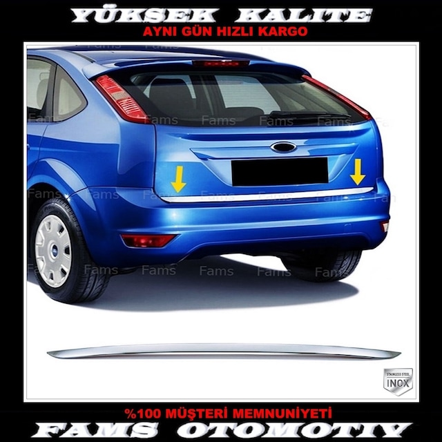 Ford Focus 3 Hb Krom Bagaj Alt Çıtası 2010-2018 Arası P. Çelik