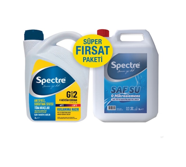 Spectre Mavi Antifriz 3 Litre + Spectre Distile Saf Su 5 Litre