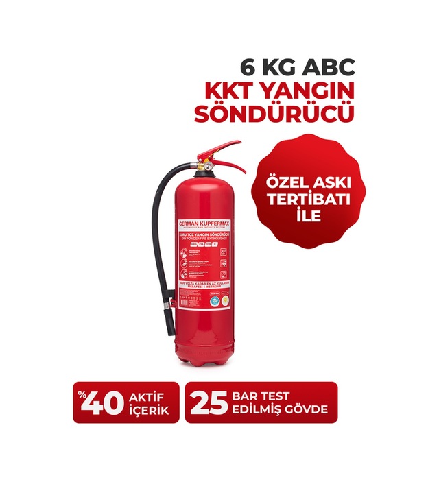 6 Kg Abc Yangın Tüpü Tse Ce Iso Belgeli İşyeri Depo Araç