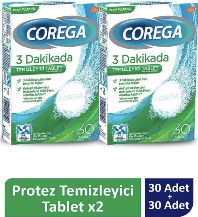 Protez Temizleme Tableti 30 Lu X 2 Adet