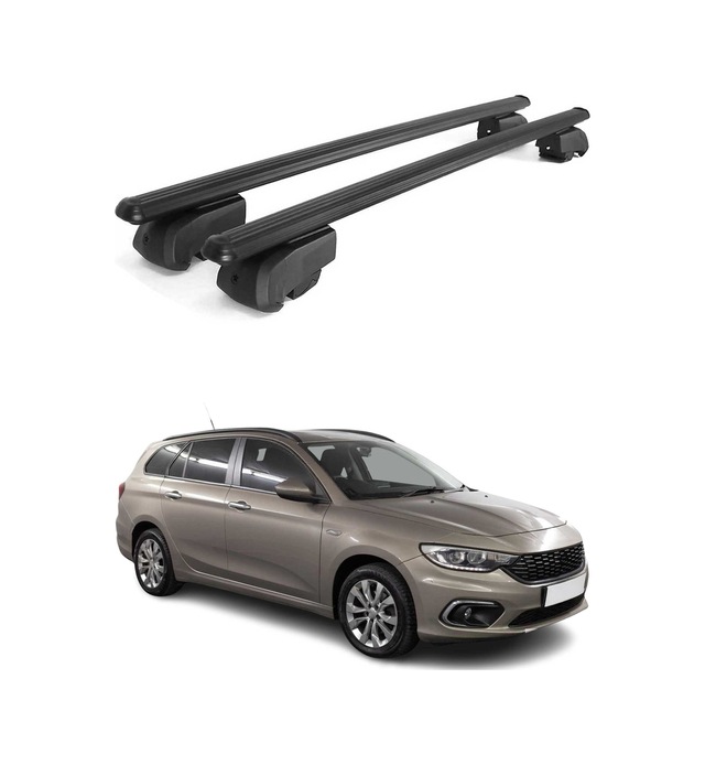 Fiat Egea Station Wagon 2015-2026 Arası Uyumlu Port Bagaj Taşıyıcı Ara Atkı Alüminyum Siyah 2 Parça