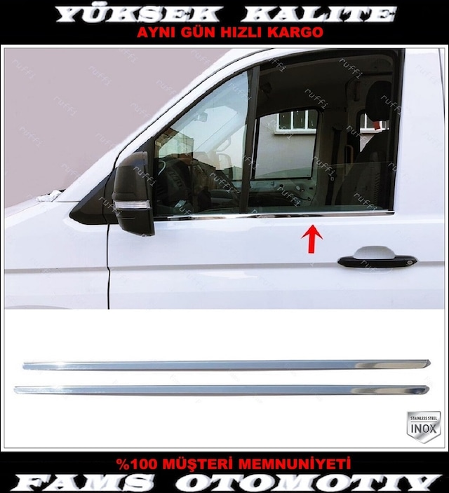 Vw Crafter Krom Cam Çıtası 2 Prç. 2016 ve Üzeri Paslanmaz Çelik