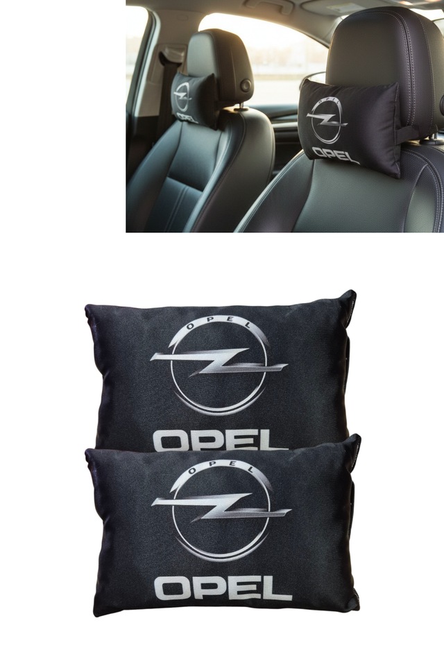 Opel Logolu Siyah Araç Seyahat Boyun Yastığı 2 Li Set Konforlu Ve Şık Siyah