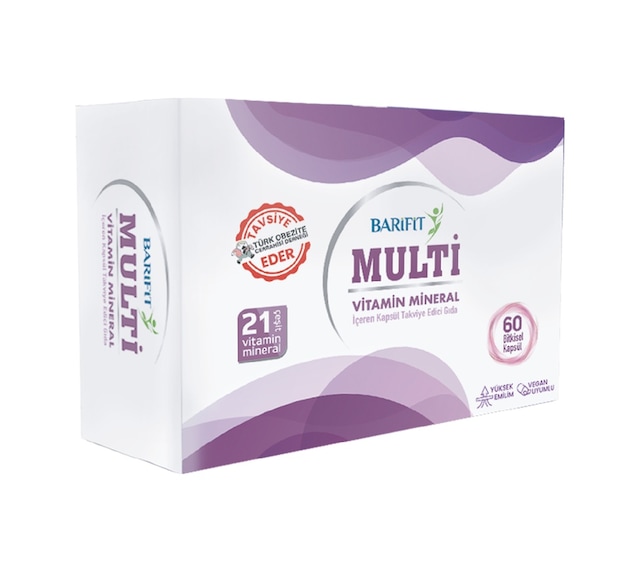 Barifit Multi Vitamin Mineral Takviye Edici Gıda 60 Kapsül