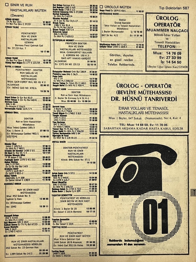 İzmir 1982-1983 Meslek Reklam İlanı Efemera S587 Teşhir Ürün