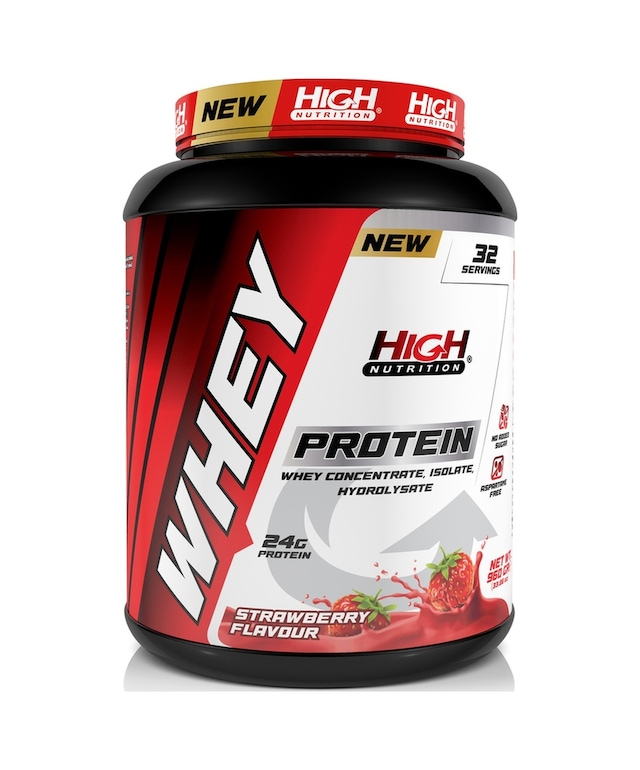 Whey Protein 960 Gr Çilek Aromalı Protein Tozu 24 Gram Protein 32 Servis Kas