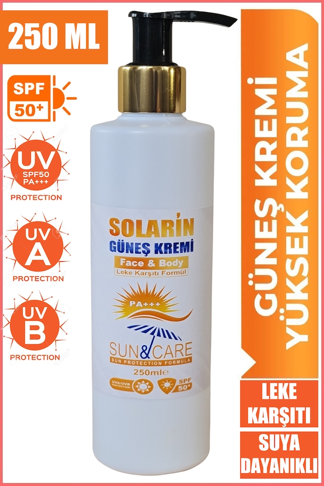 250ml Güneş Kremi - Spf 50+ Tüm Cilt Tiplerine Uygun Yüksek Korum