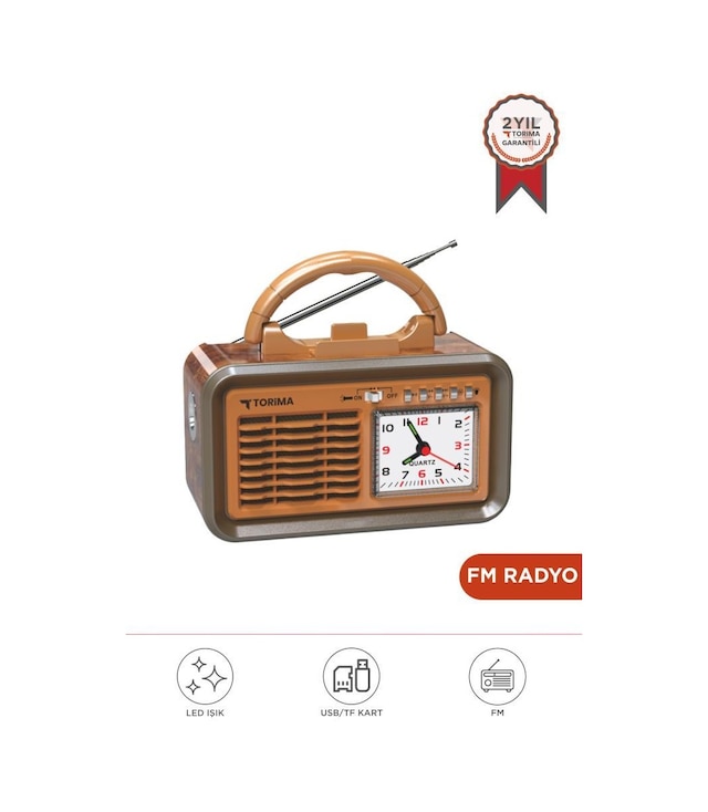 Torima D60 Ahşap Nostalji Radyo Kablosuz Bluetooth Hoparlör