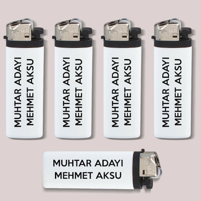 Muhtar Adaylarına Özel Promosyon Beyaz I-lighter Taşlı Siboplu Çakmak, Seçim Promosyon Ürünleri 100 Adet Siyah
