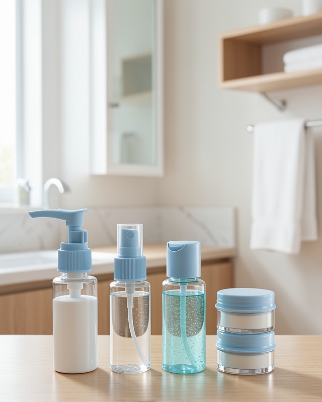 Kompakt 5'li Seyahat Banyo Şişe Takımı Çantalı Uczzz5liseyahatşişesimavi-4