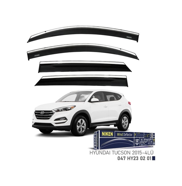 Niken Hyundai Tucson Cam Rüzgarlığı Kromlu 4&apos Lü 2015+ Sonras