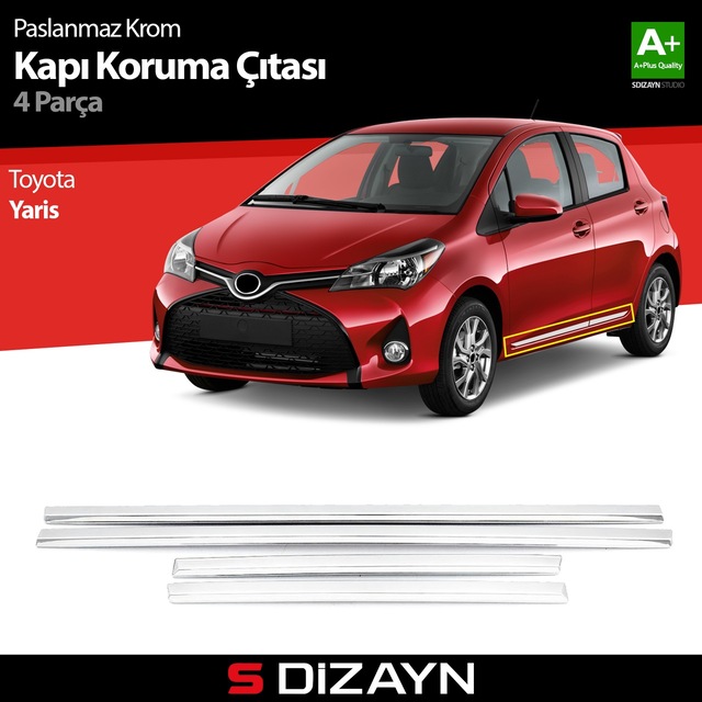S-Dizayn Toyota Uyumlu Yaris Kapı Koruma Çıtası Krom 2011-2017