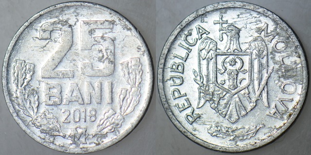 Moldova 25 Bani 2018 Alüminyum.