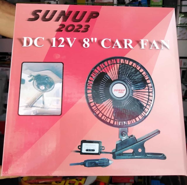 Sunup 8 Inç 12v Araç Fanı Maşalı Araç Vantilatör 3 Kanatlı