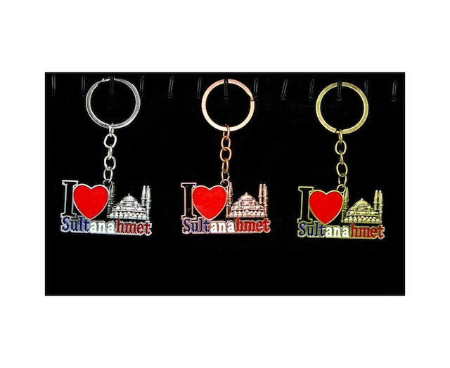 3 Adet Metal Sultanahmet Anahtarlık 10 Cm Metal Tasarımlı Sultanahmet Motifli Anahtar Aksesuarı Keychain Key Ring Alk2216