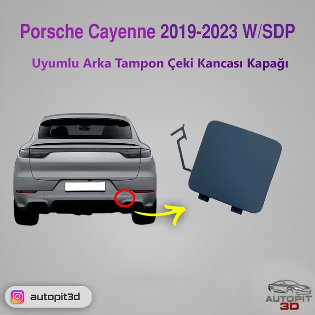 Porsche Cayenne 2019-2023 W/sdp Uyumlu Arka Tampon Çeki Kancası Kapağı Sağ-sol Takım