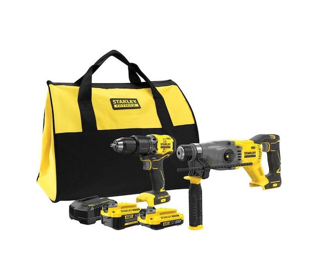 Stanley SFMCK216MDS 18 V Fatmax V20 Kömürsüz Darbeli Matkap + Sds-plus Kırıcı 1 x 4.0 AH , 1 x 2.0 AH