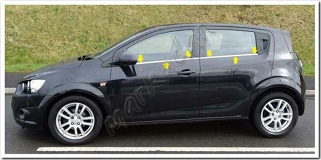 Markadan Chevrolet Aveo Hb Krom Cam Çıtası 2012 Sonrası 4 Parça P