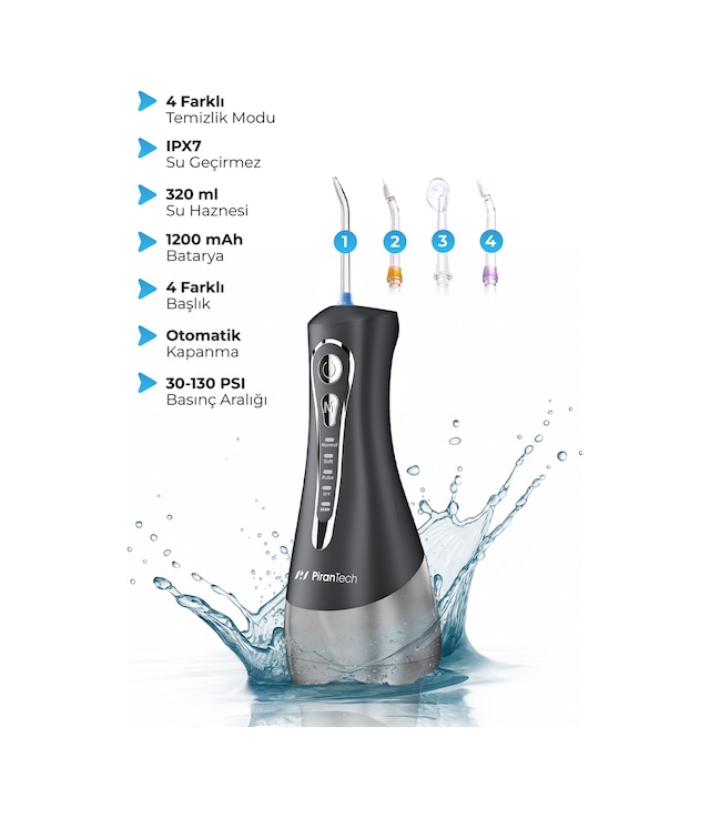 Aquadent Ultra Ağız Duşu - Şarjlı Taşınabilir, 4 Farklı Mod, Ipx7 Su Geçirmez