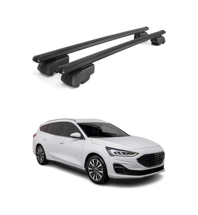 Ford Focus Iv Station Wagon 2018-2025 Arası Uyumlu Port Bagaj Taşıyıcı Ara Atkı Alüminyum Siyah 2 Parça