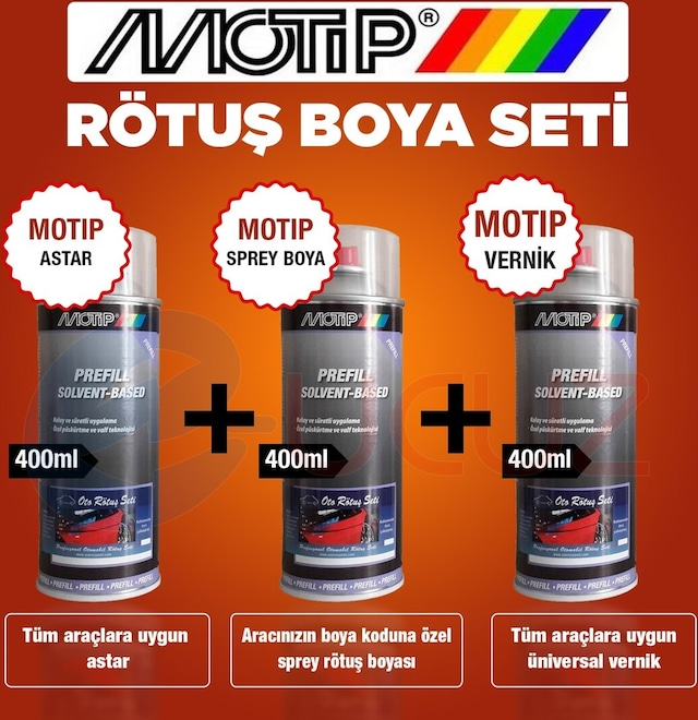 Aracınızın Boya Koduna Özel Motip Sprey Rötuş Full Boya Seti