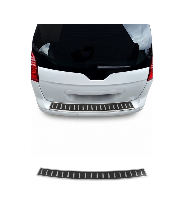 Peugeot 5008 Iı 2017-2024 Uyumlu Arka Tampon Eşiği Krom-karbon Folyolu
