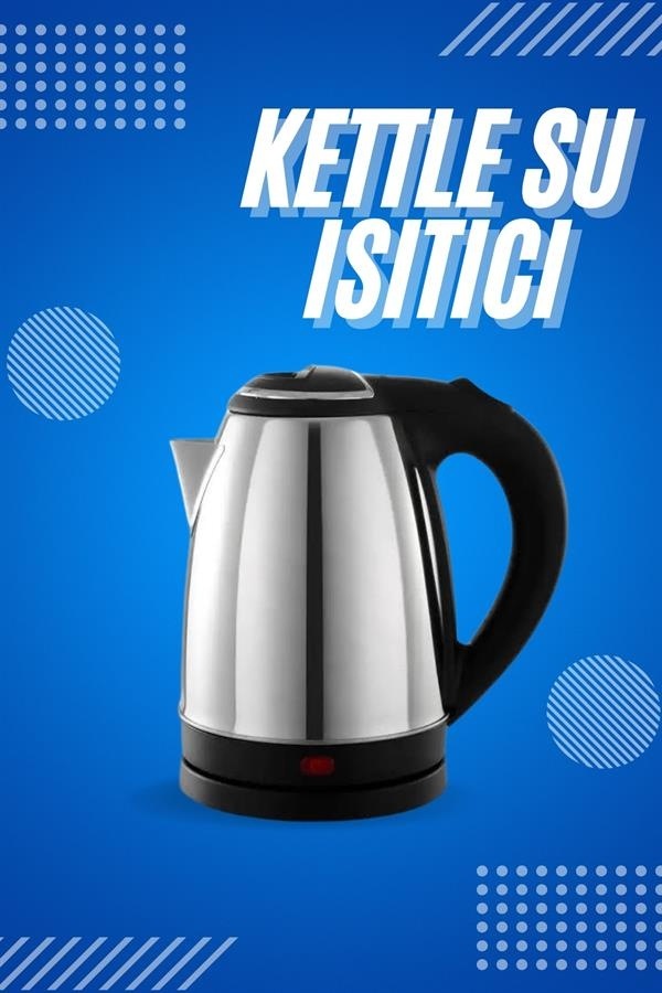 Elektrikli - 472 - Paslanmaz Çelik Su Isıtcı Çelik Kettle 1.8 Lt. - Spt-gld - Uzun Ömürlü