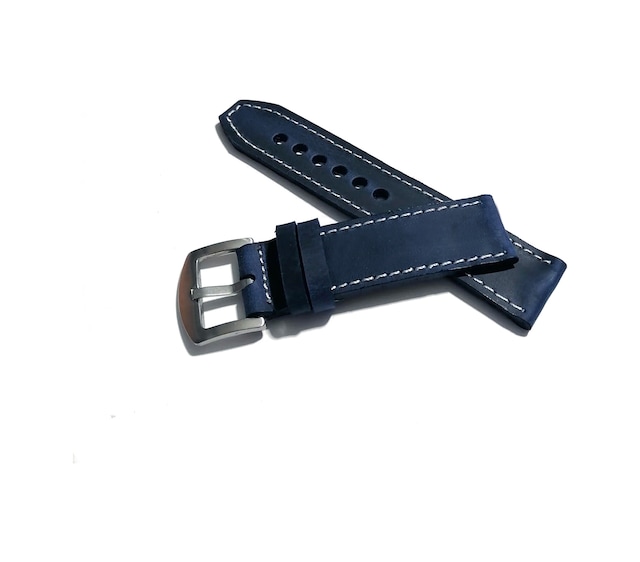 Fado& Fosil & Her Saate Uyumlu Greyzı Deri Saat Kordonu Koyu Lazivert 22 Mm 385 Mavi