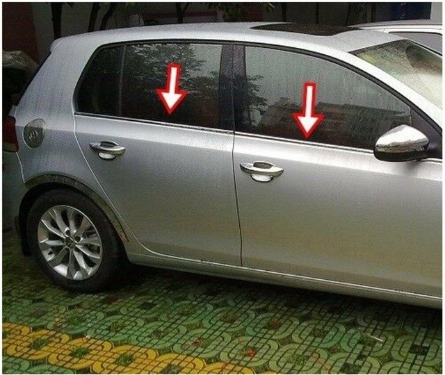 Volkswagen Golf 6 Uyumlu 2009-2013 Krom Cam Çıtası 4 Parça Paslanmaz Çelik