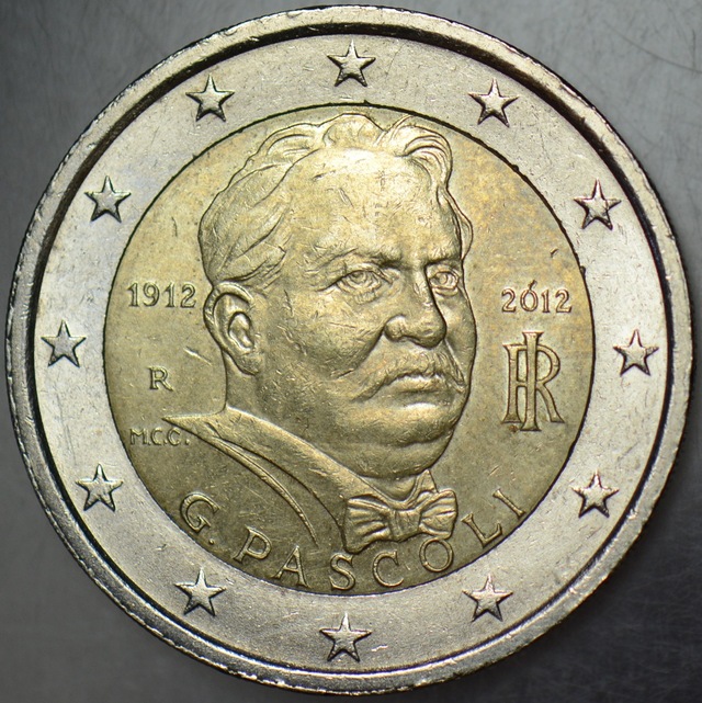 İtalya Hatıra 2 Euro 2012 Giovanni Pascoli'nin Ölümünün 100. Yılı.