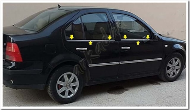 Db Chrome Vw Bora Cam Çıtası Nikelajı 1998-2004 4 Parça P.çelik