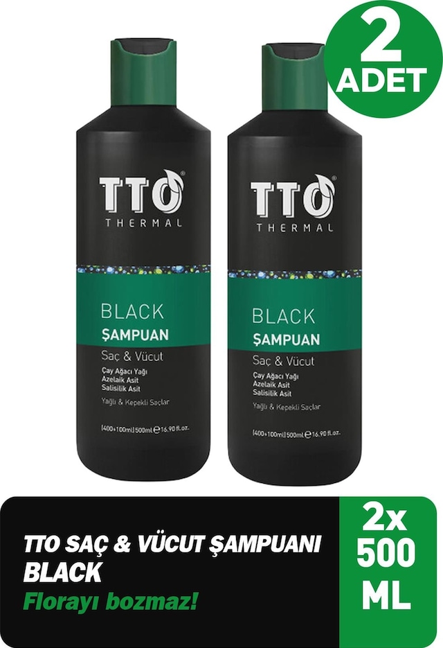 Tto Black Saç Ve Vücut Şampuanı 400+100 Ml 2 Adet Yıpranmış