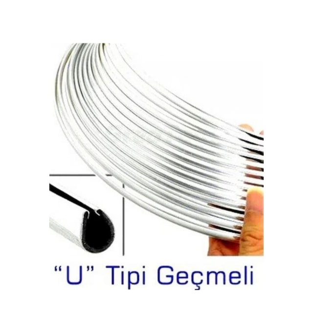 U Tipi 3 Metre Krom Nikelaj Elkamet Şerit Çıta