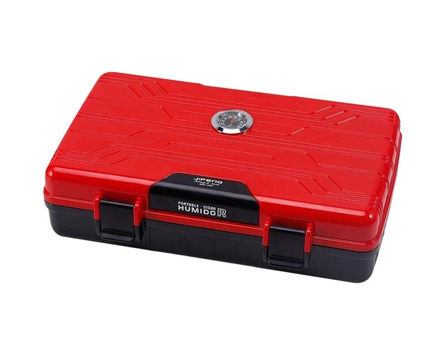 Jifeng Seyahat Tipi Puro Kutusu Humidor Kırmızı 10cigar N11.846