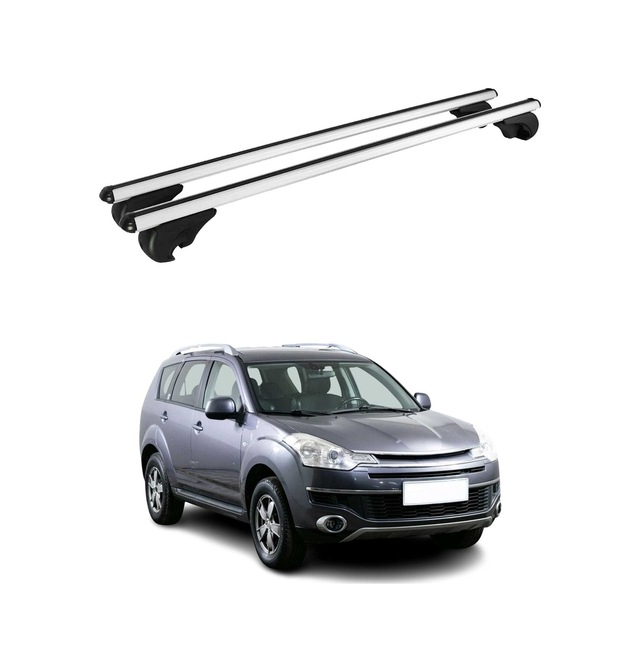Citroën C-crosser 2007-2012 Arası Uyumlu Port Bagaj Taşıyıcı Ara Atkı Alüminyum Gümüş 2 Parça