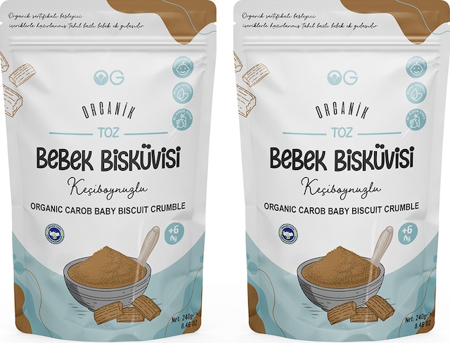 OG natural2'li Organik Keçiboynuzlu Bebek Bisküvi Tozu Seti