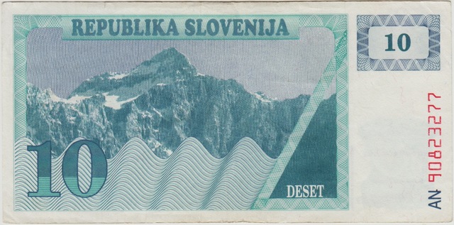 Slovenya 10 Tolar 1990 Çok Temiz+