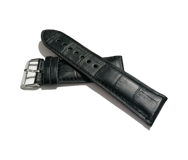 Fado&her Saate Uygun Yarım Kroko Hakiki Deri Saat Kordonu 18 Mm 146 Siyah Siyah