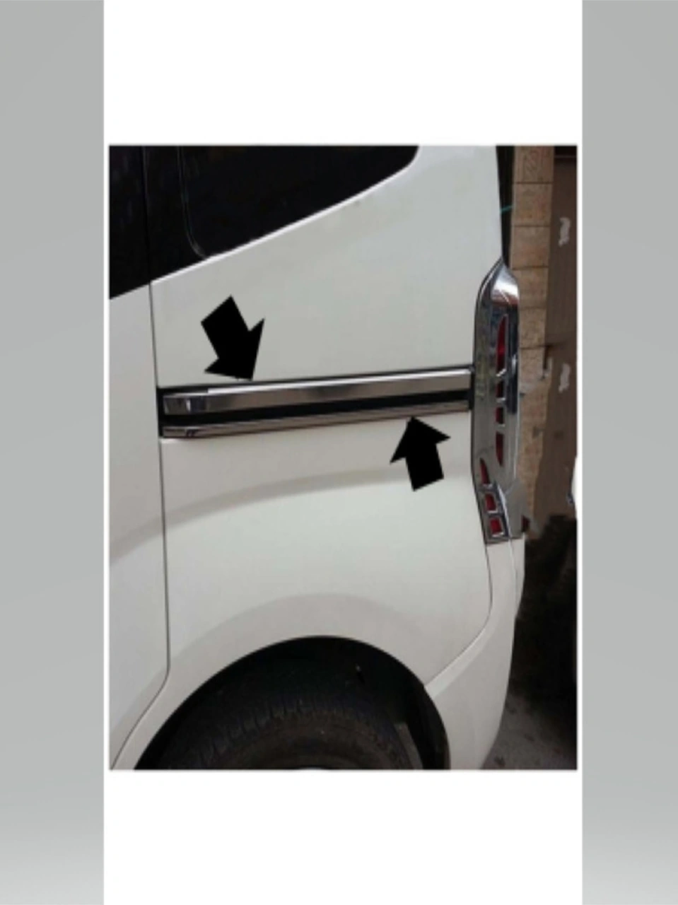 Ueskrom Fiat Fiorino Krom Sürgülü Kapı Çıtası 2008 Sonrası 4 Parça Paslanmaz Çelik