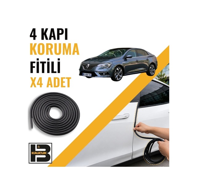 Renault Megane 4 Sedan Kapı Koruma Fitili-4 Kapı-siyah-bm2177
