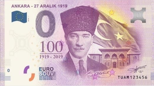 0 Euro Hatıra ve Koleksiyon Parası - Ankara 2019 Föylü